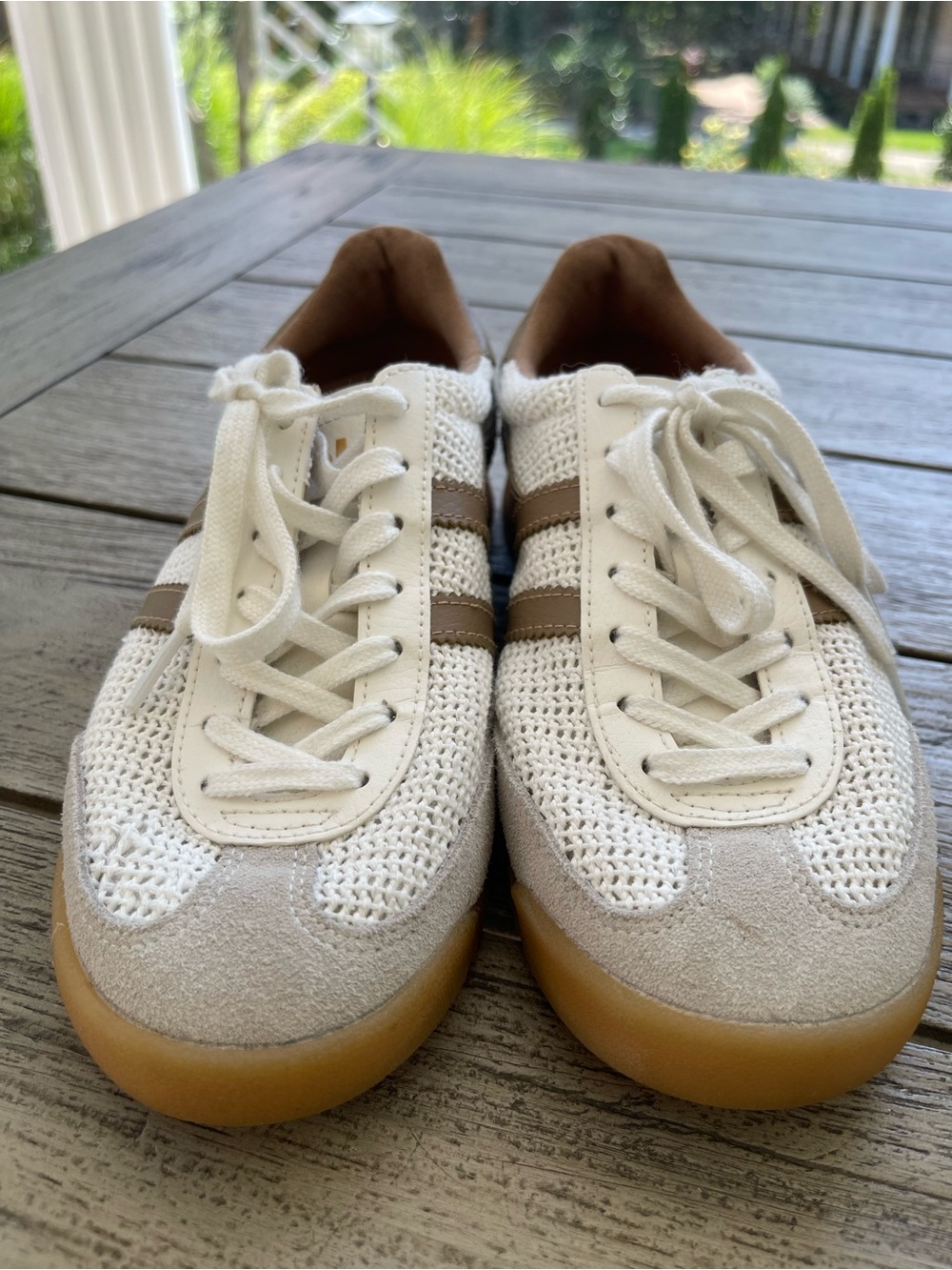 Gola Classics Tornado Zephyr White and Brown Knit Retro Runner Sneakers Size 6.5 - Picture 5 of 8